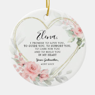 Décoration En Céramique Gold Blush Pink Heart Parents géométriques