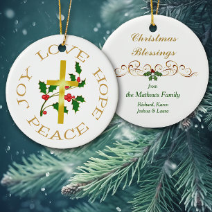 Décoration En Céramique Gold Cross Holly Hope