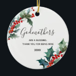 Décoration En Céramique Gold de Noël Wave-Mères rouges<br><div class="desc">Cadeau pour Parrain Proposition de Godchild pour Christening,  Baptême,  Noël.</div>