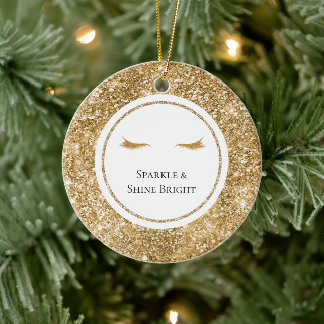 Décoration En Céramique Gold Eyelashes parties scintillant de glamour girl (Arbre)