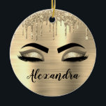 Décoration En Céramique Gold Glitter Sparkle Eyelashes Monogram<br><div class="desc">Gold Faux Foil Parties scintillant d'étincelle métallique broyée Monogramme de métal Nom et cils initiaux (cils),  Extensions d'oreilles et ornement de Noël des yeux. Le design fait le cadeau parfait pour 16 ans,  mariage,  douche nuptiale,  anniversaire,  baby shower ou bachelorette pour quelqu'un à la recherche d'un style cool tendance.</div>