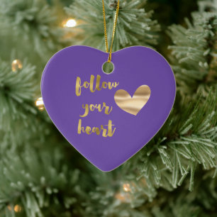 Décoration En Céramique Gold Purple Suivez votre coeur