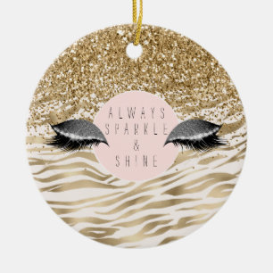 Décoration En Céramique Gold Zebra Imprimer des yeux brillants