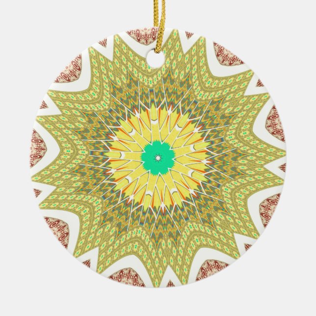 Décoration En Céramique gOLDEN JAUNE motif tribal d'origine africaine (Devant)