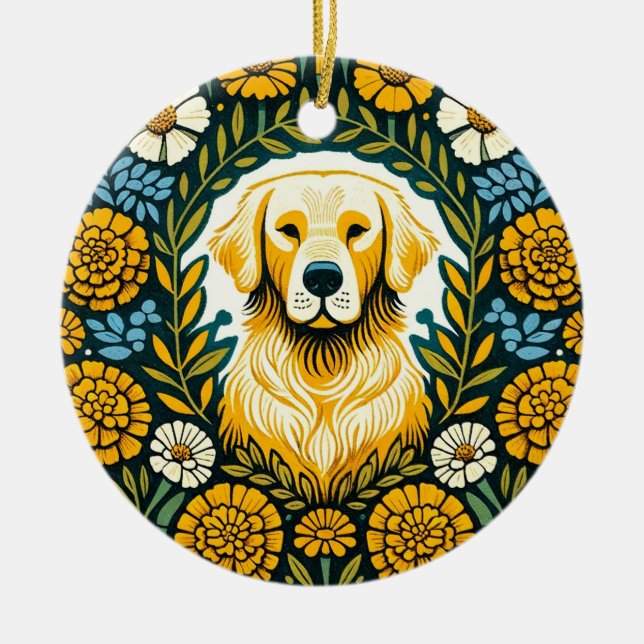 Décoration En Céramique Golden Retriever (Devant)