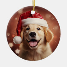 Golden Retriever à Santa Hat