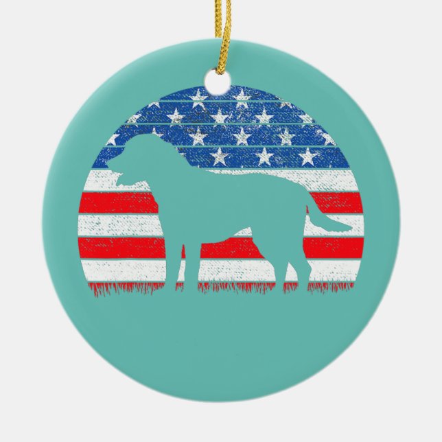 Décoration En Céramique Golden Retriever American Flag Creative Retriever (Devant)