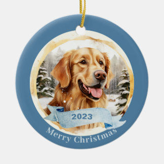 Décoration En Céramique Golden Retriever aquarelle chien art