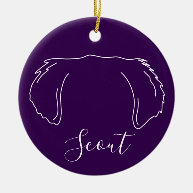 Décoration En Céramique Golden Retriever Ornament (Om Logo) (Devant)