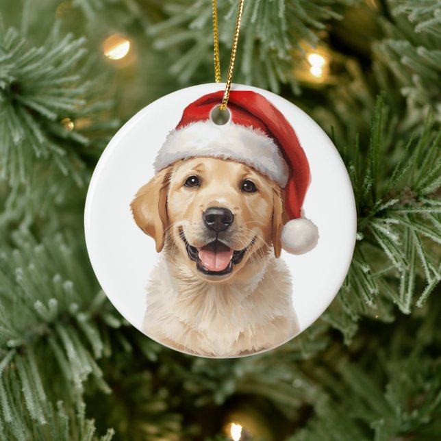 Décoration En Céramique Golden Retriever Puppy Christmas Tree Ornament (Arbre)