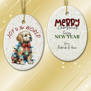 Décoration En Céramique Golden Retriever Puppy Joy à la fête mondiale