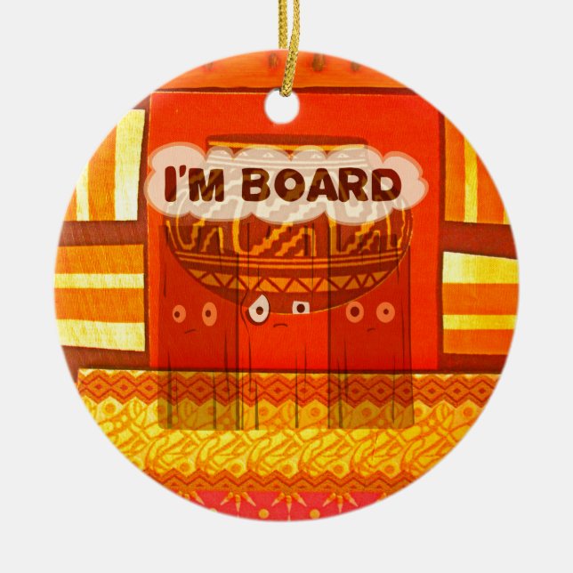 Décoration En Céramique Golden Rouge Africain Couleurs traditionnelles Fun (Devant)