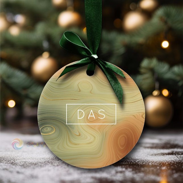 Décoration En Céramique Golden Strata | Pêche Brûlée Orange Vert Agate (Créateur téléchargé)