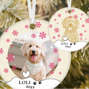 Décoration En Céramique Goldendoodle Chien Dessin Personnalisé À La Main