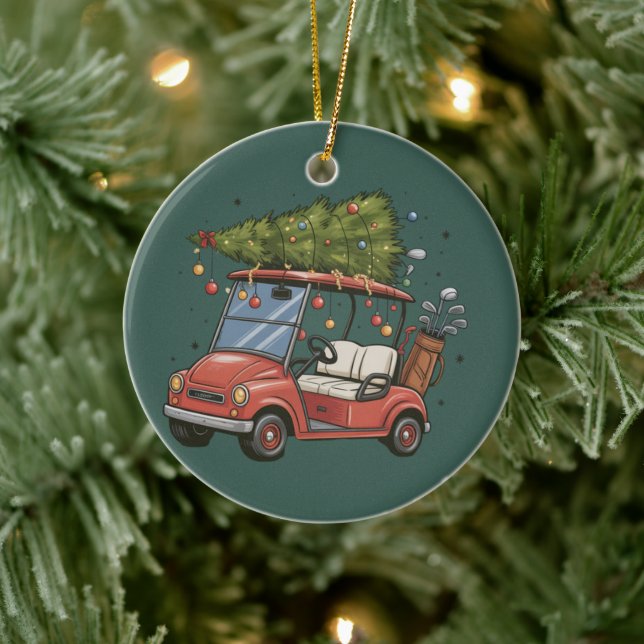 Décoration En Céramique Golf Cart Christmas Tree Golf Lover Gift (Arbre)