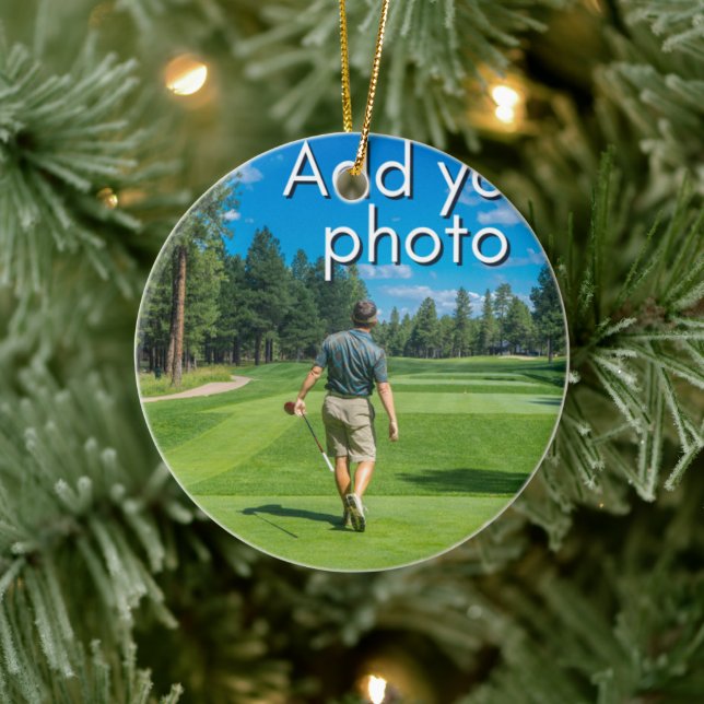 Décoration En Céramique Golfer Hole in one, add your photo cute (Arbre)