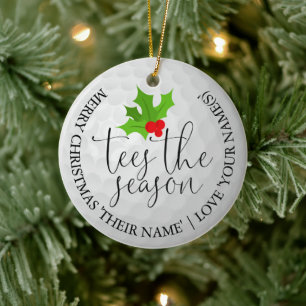 Décoration En Céramique Golfer Photo Noël Golf Cadeau Tee - shirts La Sais