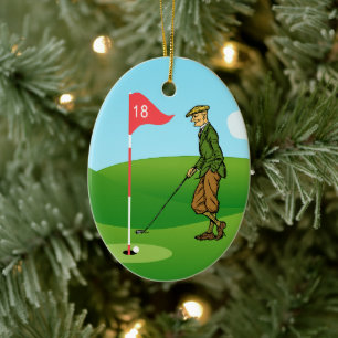 Décoration En Céramique Golfeurs masculins : 1 Tapping In & 1 Pitting Out