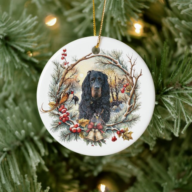 Décoration En Céramique Gordon Setter Christmas Joy – Seasonal Dog Art (Arbre)