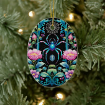 Goth Holiday Spider en Fleurs Saisons Creepings