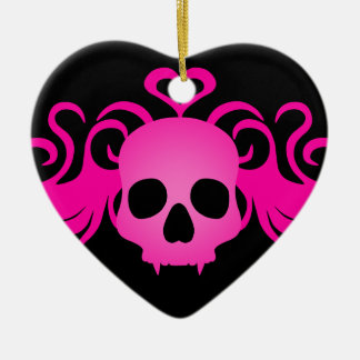 Décoration En Céramique Goth rose crâne fangé romantique
