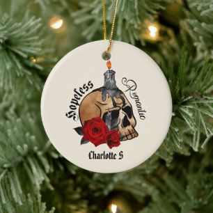 Décoration En Céramique Gothique Crâne sans espoir romantique