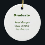 Décoration En Céramique Graduate ajouter nom classe de nom de l'école de 2<br><div class="desc">conception</div>