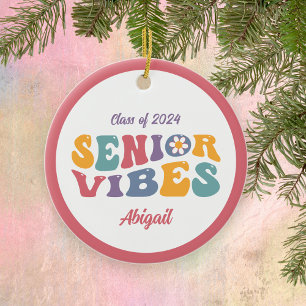 Décoration En Céramique Graduate Senior Vibes Classe de Noël 2025