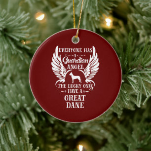 Décoration En Céramique Grand Dane chien gardien d'ange