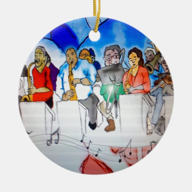 Décoration En Céramique Grand groupe de musique (Devant)