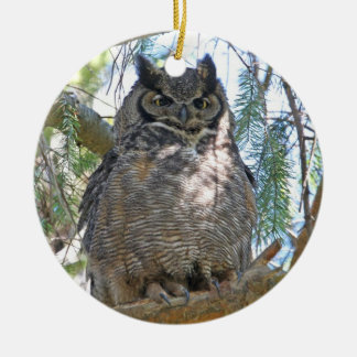 Décoration En Céramique Grand hibou à cornes