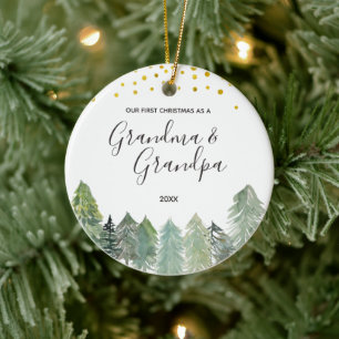 Décoration En Céramique Grand-mère et grand-père rustique
