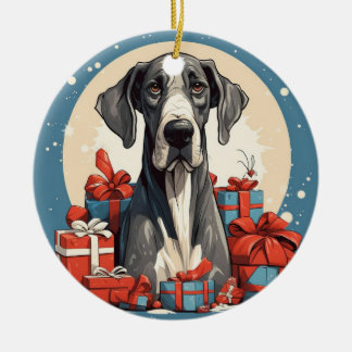 Décoration En Céramique Grand Noël Dane, cadeau de mémorial de chien, amou