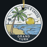 Décoration En Céramique Grand Turk Turks and Caicos Vintage<br><div class="desc">Design vectoriel de Grand Turk. L'île de Grand Turk est l'île capitale de l'archipel des Turks and Caicos,  dans l'océan Atlantique. Elle est parsemée de vestiges d’étangs salés et de moulins à vent de l’industrie du sel marin de l’île,  qui prévalent du XVIIe au XXe siècle.</div>