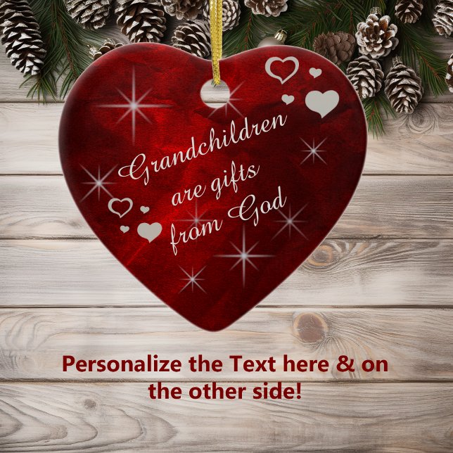 Décoration En Céramique Grandchildren Star Heart Keepsake (Créateur téléchargé)