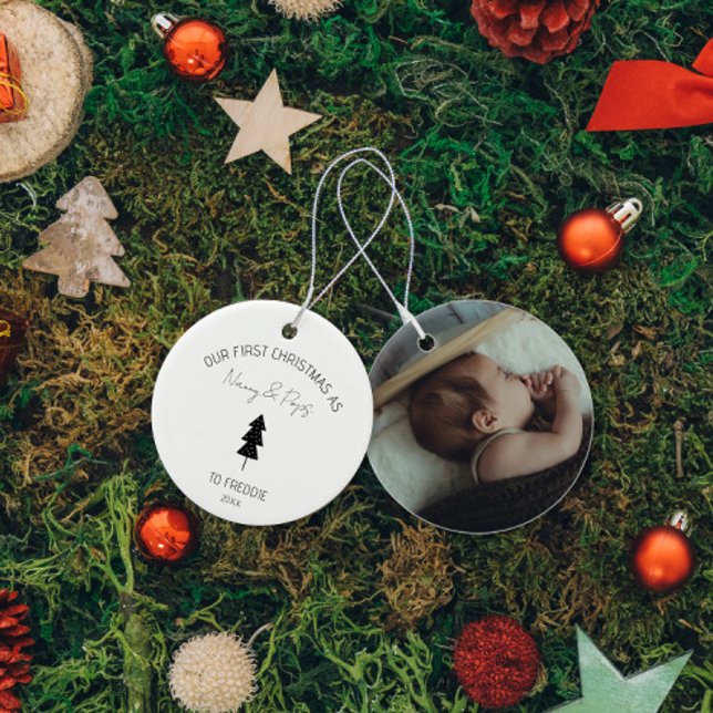 Décoration En Céramique Grandparents First Christmas Baby Custom photo (Créateur téléchargé)