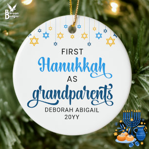 Décoration En Céramique GRANDS-PARENTS Personnalisés PREMIER HANOUKKA