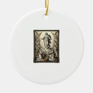 Décoration En Céramique Gravure d'ange d'ascension vintage Art vectoriel_1