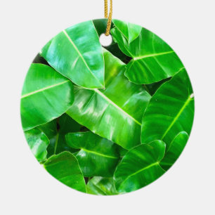 Décoration En Céramique Green feuille Palm Leaf feuillage tropical jungle