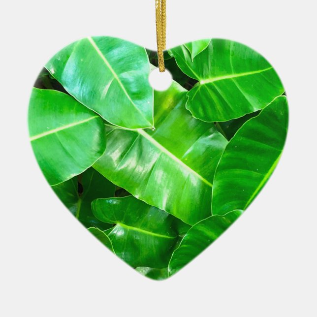 Décoration En Céramique Green feuille Palm Leaf feuillage tropical jungle (Devant)