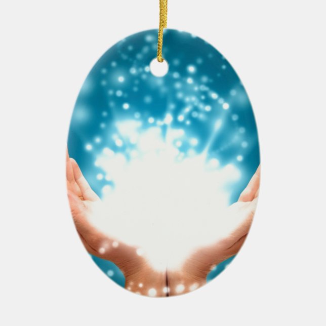 Décoration En Céramique Green healing hands chakra Reiki energy zen yoga (Devant)