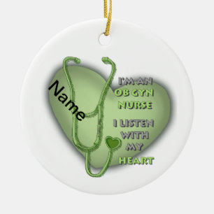 Décoration En Céramique Green Heart ObGyn Nurse