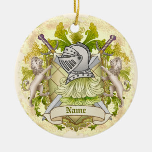 Décoration En Céramique Green Knight Family Crest Nom
