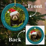 Décoration En Céramique Green Oh, Quel Amusant Ferret Pet Noël<br><div class="desc">Vert Oh, Quel Amusant Ferret Animaux de Noël Ornement En Céramique. Célébrez la saison des fêtes avec votre adorable ami furet en créant un souvenir chéri avec notre Ornement en céramique verte. Cet ornement comporte deux photos, l'une à l'avant et l'autre à l'arrière, entourées d'un cadre vert festif orné de...</div>