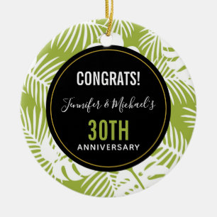 Décoration En Céramique Green Palm Feuille Rainforest Motif