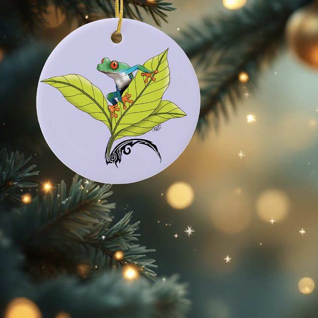 Décoration En Céramique Grenouille à arbre rouge (Créateur téléchargé)