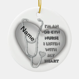 Décoration En Céramique Grey Heart ObGyn Nurse