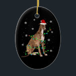 Décoration En Céramique greyhound christmas light cute santa greyhound<br><div class="desc">greyhound christmas light cute santa greyhound</div>