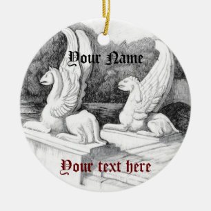 Décoration En Céramique Griffins sculpté crayon monochrome Art