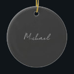 Décoration En Céramique Gris blanc manuscrit minimaliste Votre nom<br><div class="desc">Avez-vous déjà vu un design aussi fin, bien pensé, esthétique et remarquable ? Le choix des lettres, leur taille de police et l'obscurité de la couleur ont été longtemps réfléchis et conçus avec de longs efforts. Le résultat a été un design si unique qui impressionne tous ceux qui le voient....</div>